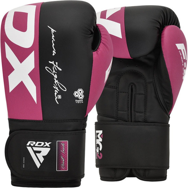 Боксерські рукавиці RDX REX F4 PINK/BLACK-12 унцій (капа в комплекті)