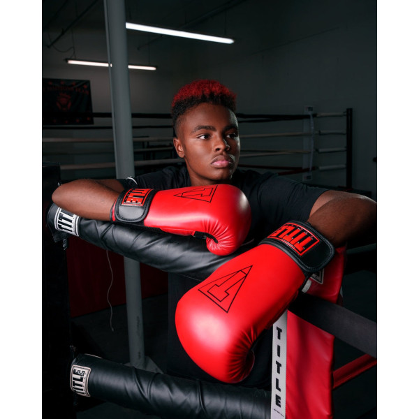 Боксерські рукавиці TITLE Boxing Vegan Gloves Red/Black 14 oz