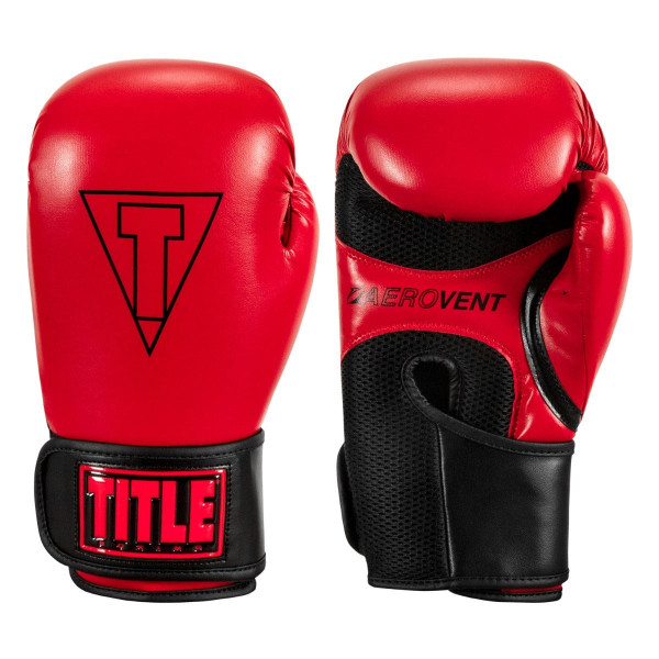 Боксерські рукавиці TITLE Boxing Vegan Gloves Red/Black 14 oz