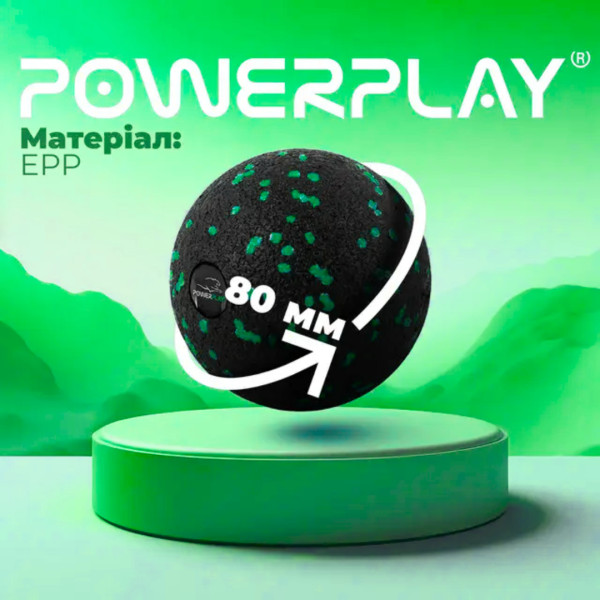 Набір масажних м'ячиків PowerPlay 4007 EPP Massage Ball Чорно-Зелені (3 шт.)
