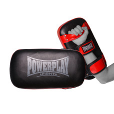 Пади для тайського боксу PowerPlay 3064 Чорно-Червоні Шкіра [пара]