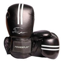 Боксерські рукавиці PowerPlay 3016 Contender Чорно-Білі 16 унцій