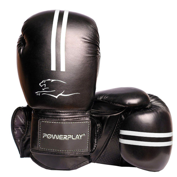 Боксерські рукавиці PowerPlay 3016 Contender Чорно-Білі 16 унцій