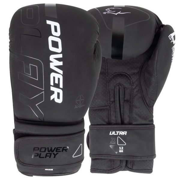 Боксерські рукавиці PowerPlay 3024 Ultra Mat Чорно-Білі 8 унцій