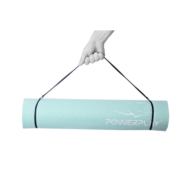 Килимок для йоги та фітнесу PowerPlay 4010 PVC Yoga Mat М'ятний (173x61x0.6)
