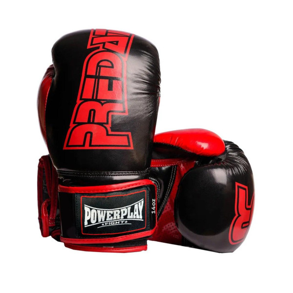 Боксерські рукавиці PowerPlay 3017 Predator Чорні карбон 8 унцій
