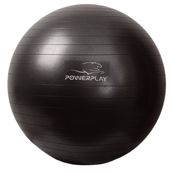 М'яч для фітнесу (фітбол) PowerPlay 4001 Ø65 cm Gymball Чорний + помпа