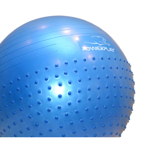 М'яч для фітнесу (фітбол) напівмасажний PowerPlay 4003 Ø65 cm Gymball Синій + помпа