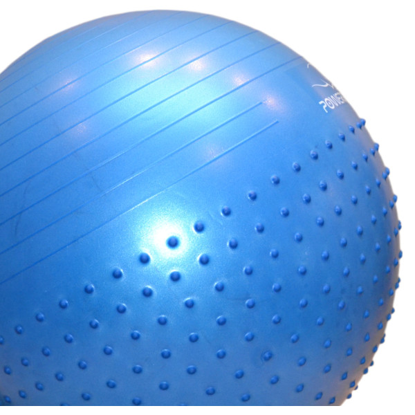 М'яч для фітнесу (фітбол) напівмасажний PowerPlay 4003 Ø65 cm Gymball Синій + помпа