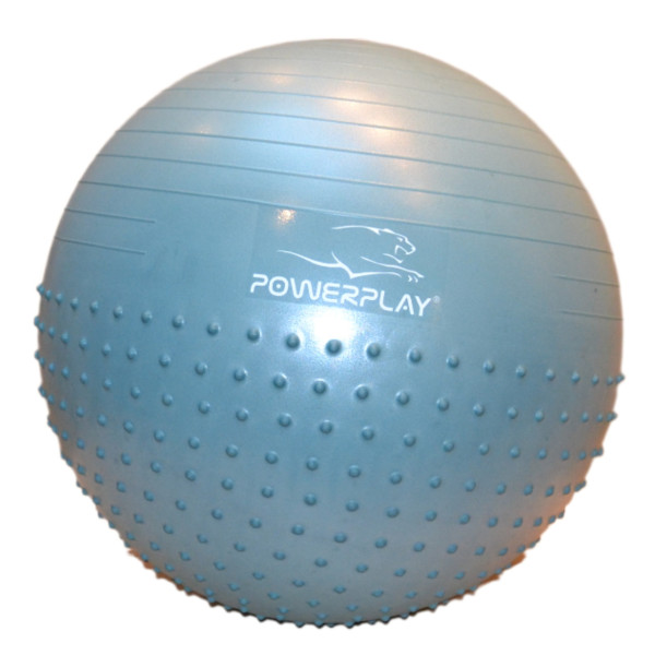 М'яч для фітнесу (фітбол) напівмасажний PowerPlay 4003 Ø65 cm Gymball Зелений + помпа
