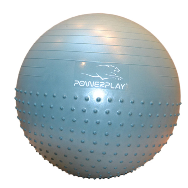 М'яч для фітнесу (фітбол) напівмасажний PowerPlay 4003 Ø65 cm Gymball Зелений + помпа