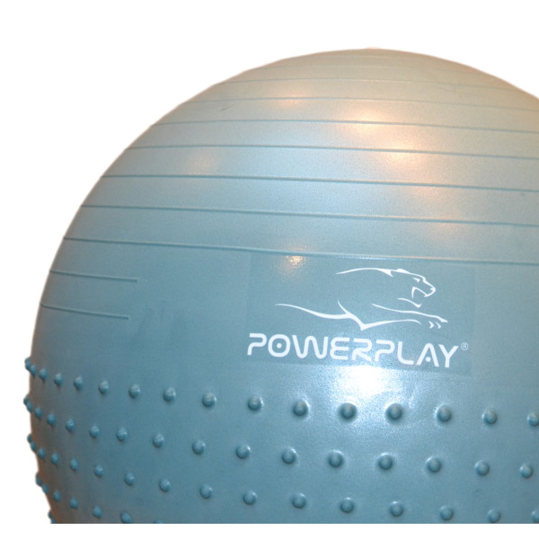 М'яч для фітнесу (фітбол) напівмасажний PowerPlay 4003 Ø65 cm Gymball Зелений + помпа
