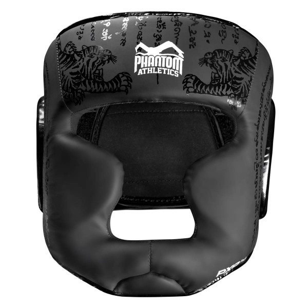 Боксерський шолом Phantom Muay Thai Full Face Black (капа в подарунок)