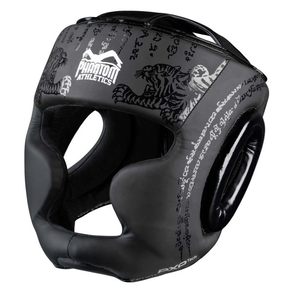 Боксерський шолом Phantom Muay Thai Full Face Black (капа в подарунок)