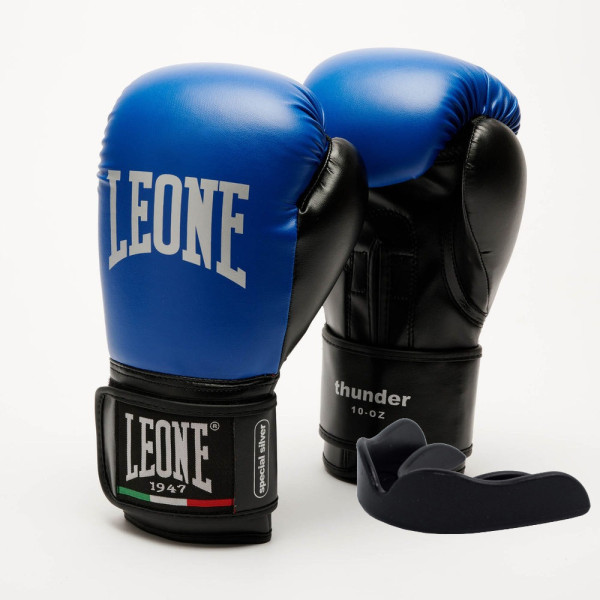 Боксерські рукавиці Leone GN383 THUNDER Blue 10 унцій (капу в комплекті)
