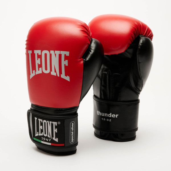 Боксерські рукавиці Leone GN383 THUNDER Red 10 унцій (капу в комплекті)
