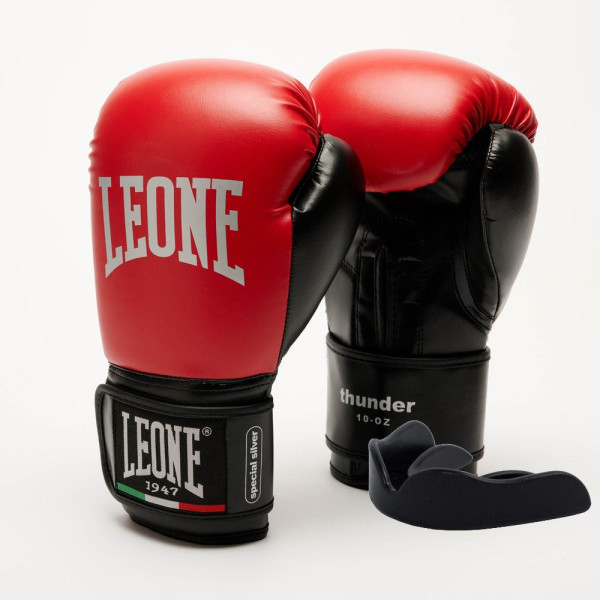 Боксерські рукавиці Leone GN383 THUNDER Red 10 унцій (капу в комплекті)