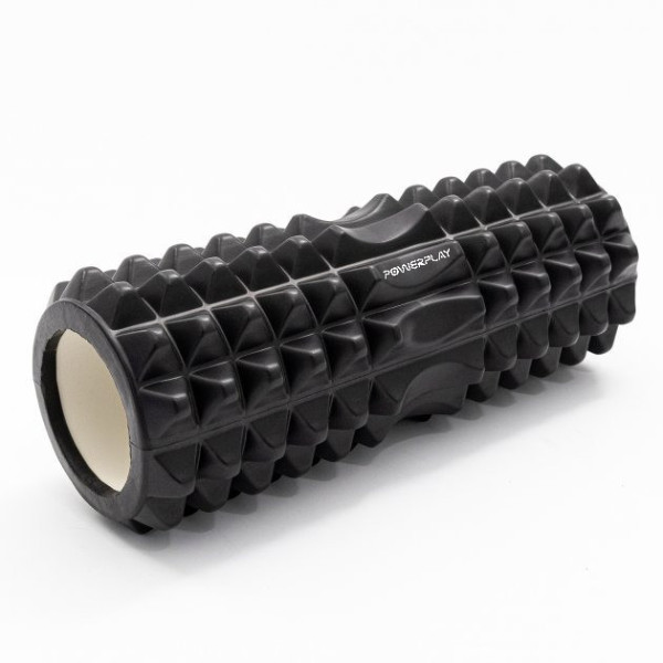 Масажний ролик (роллер) PowerPlay 4405 EVA Massage Roller Чорний (33x12см.)