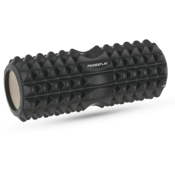 Масажний ролик (роллер) PowerPlay 4405 EVA Massage Roller Чорний (33x12см.)