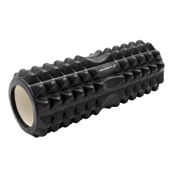Масажний ролик (роллер) PowerPlay 4405 EVA Massage Roller Чорний (33x12см.)