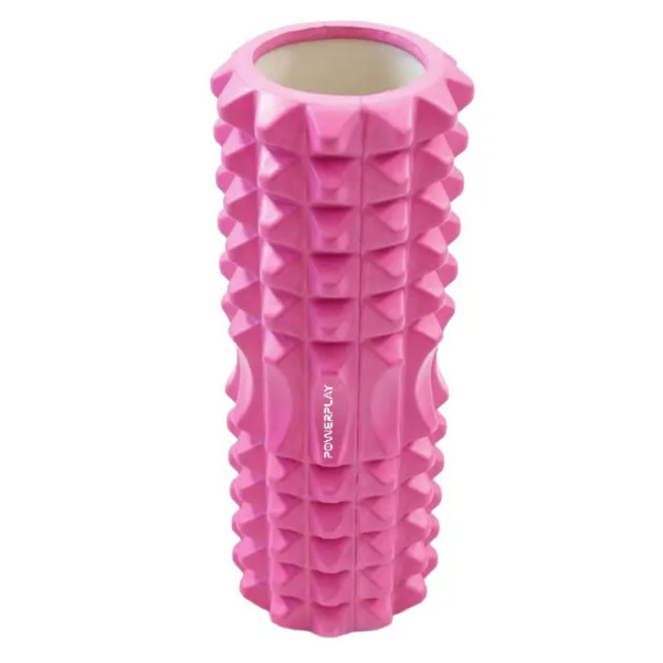 Масажний ролик (роллер) PowerPlay 4405 EVA Massage Рожевий Roller (33x12см.)