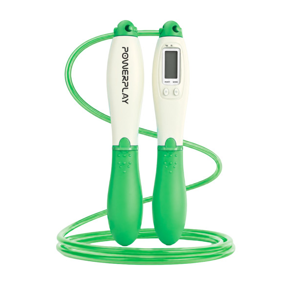 Скакалка з лічильником PowerPlay 4216 Jump Rope Зелена 2.8 см.