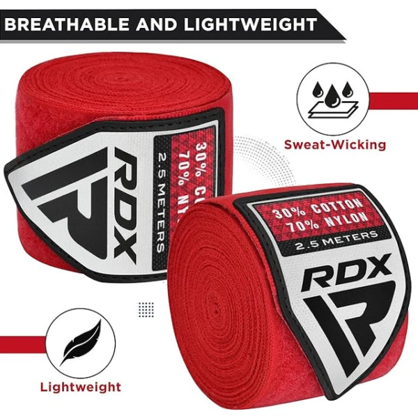 Бинти для боксу RDX Hand Wraps Red (2.5м.)