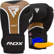 Боксерські рукавиці RDX AURA PLUS T-17 Black Golden 16 унцій (капа в комплекті)