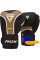 Боксерські рукавиці RDX AURA PLUS T-17 Black Golden 16 унцій (капа в комплекті)