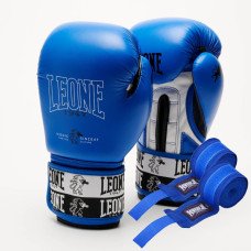 Боксерські рукавиці Leone GN208 ICONIC Blue 12 унцій (бинти 4 м. в комплекті)