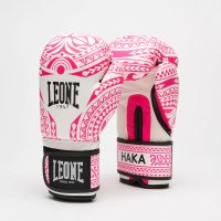 Боксерські рукавиці Leone GN329 HAKA White/Pink 10 унцій