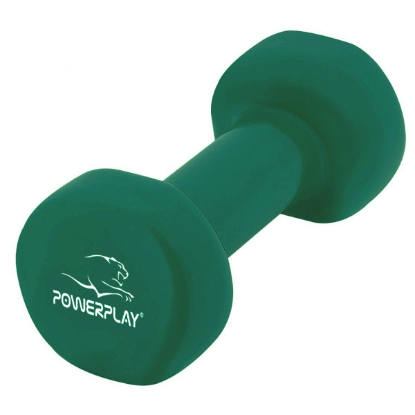 Гантель вінілова PowerPlay 4125 Achilles 2*1,5 кг. Зелені (2шт.)