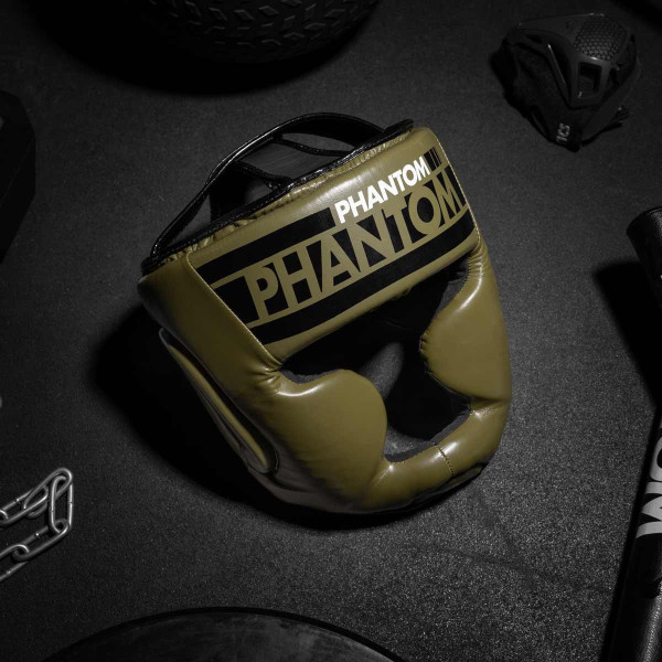 Боксерський шолом Phantom APEX Full Face Army Green (капа в подарунок)