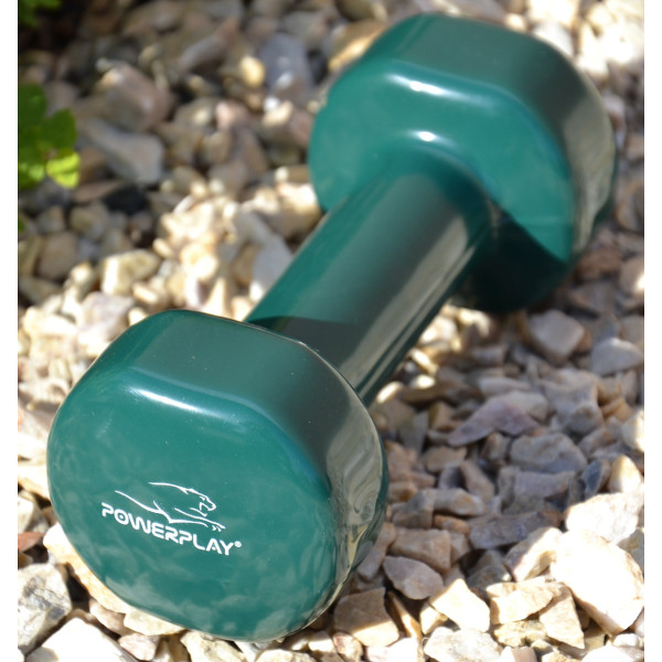 Гантель вінілова PowerPlay 4125 Achilles 2*1,5 кг. Зелені (2шт.)