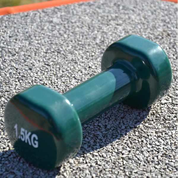 Гантель вінілова PowerPlay 4125 Achilles 2*1,5 кг. Зелені (2шт.)