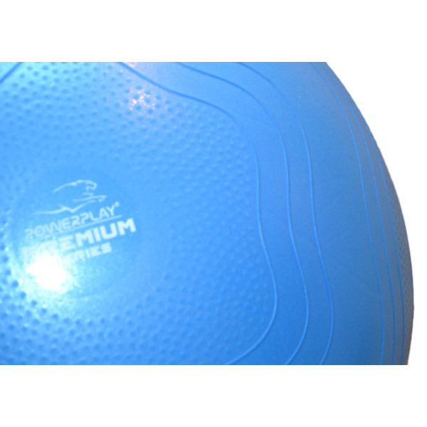 М'яч для фітнесу (фітбол) укріплений PowerPlay 4000 Ø65 cm Premium Gymball Anti-Burst Синій + помпа