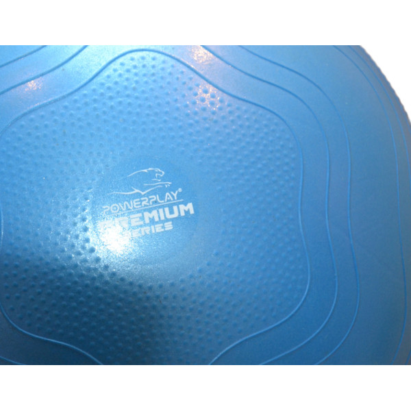М'яч для фітнесу (фітбол) укріплений PowerPlay 4000 Ø65 cm Premium Gymball Anti-Burst Синій + помпа