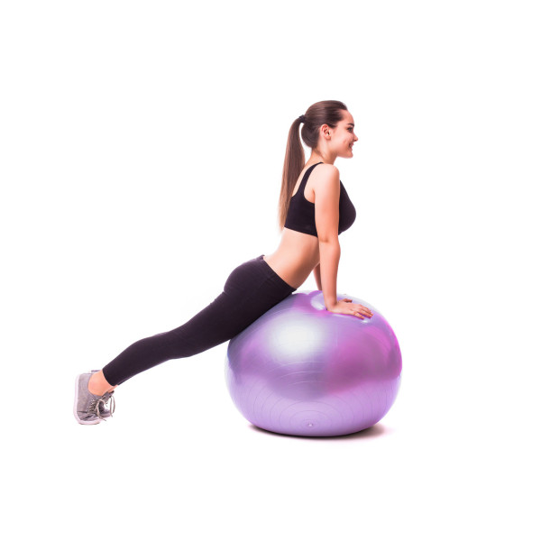 М'яч для фітнесу (фітбол) PowerPlay 4001 Ø75 cm Gymball Фіолетовий + помпа