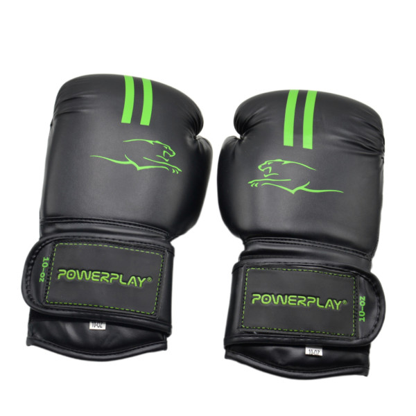 Боксерські рукавиці PowerPlay 3016 Contender Чорно-Зелені 14 унцій