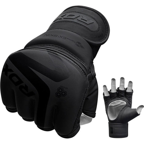 Рукавиці для ММА RDX F15 Noir Matte Black S (капа в комплекті)