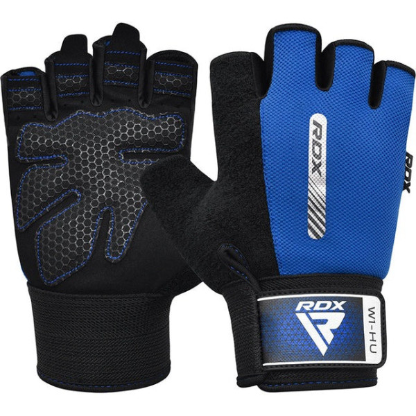 Рукавички для фітнесу RDX W1 HALF BLUE-L