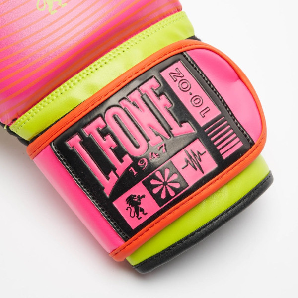 Боксерські рукавиці Leone GN313 WAVES Fuxia 10 унцій (капу в комплекті)