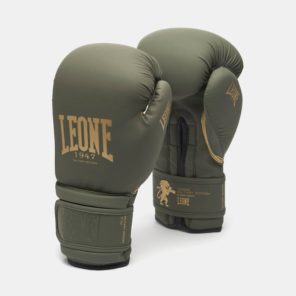 Боксерські рукавиці Leone GN059G MILITARY EDITION Green 14 унцій (капу в комплекті)