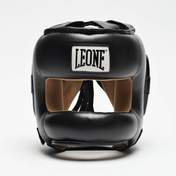 Боксерський шолом з бампером Leone CS425 Black M (капа в комплекті)