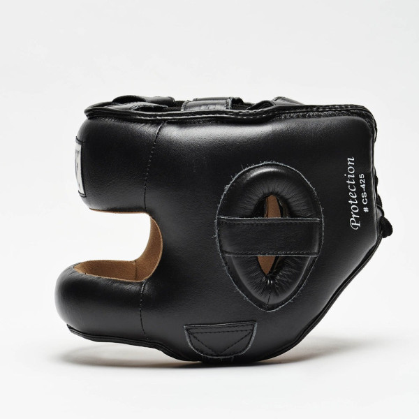 Боксерський шолом з бампером Leone CS425 Black M (капа в комплекті)