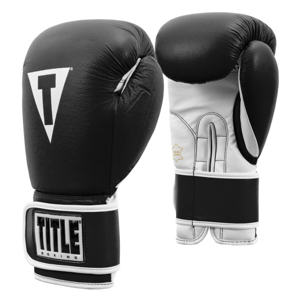 Боксерські рукавиці TITLE Boxing Pro Style Leather Gloves 3.0 Black/White 12 oz
