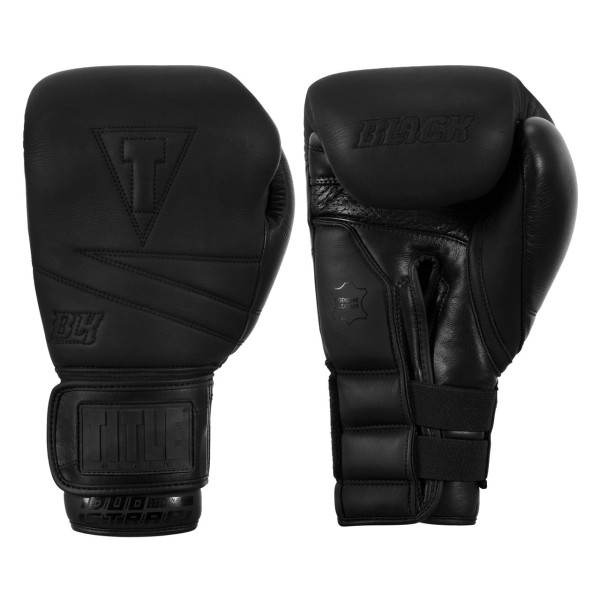 Боксерські рукавиці TITLE Black Bolstered Leather Black 16 oz