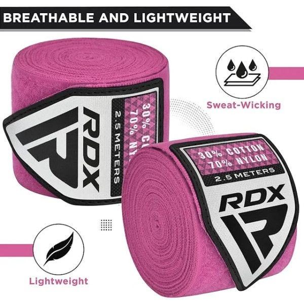 Бинти для боксу RDX Hand Wraps Pink (2.5м.)