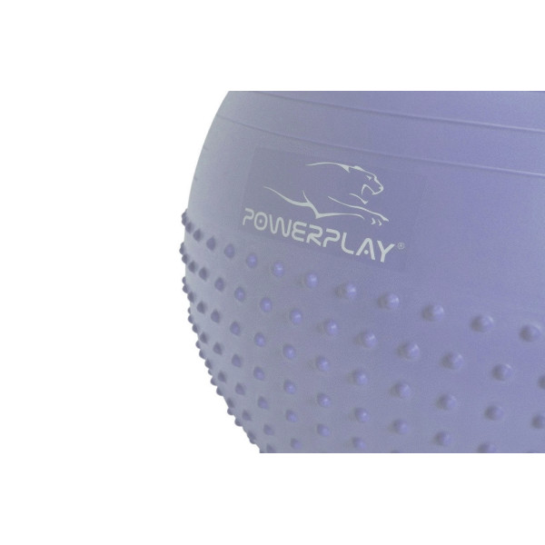М'яч для фітнесу (фітбол) напівмасажний PowerPlay 4003 Ø75 cm Gymball Sky Blue + помпа