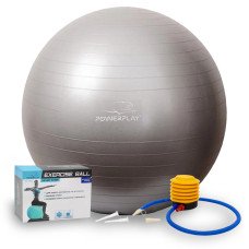 М'яч для фітнесу (фітбол) PowerPlay 4001 Ø65 cm Gymball Сірий + помпа